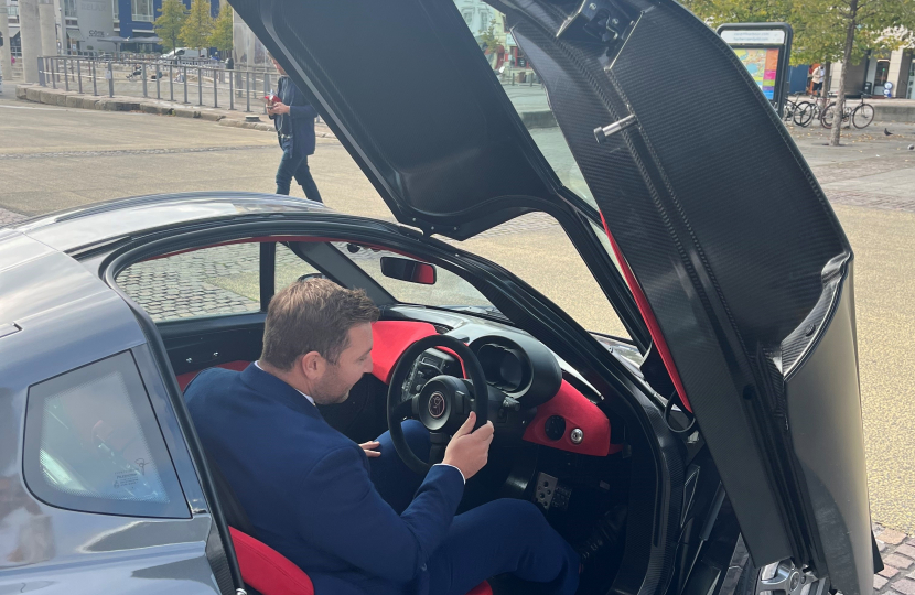 Carmarthen West and South Pembrokeshire MS Kurtz with Riversimple's car of the future